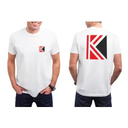 T-Shirt B&C E150 z małym nadrukiem na lewej piersi + bardzo duży nadruk z tyłu